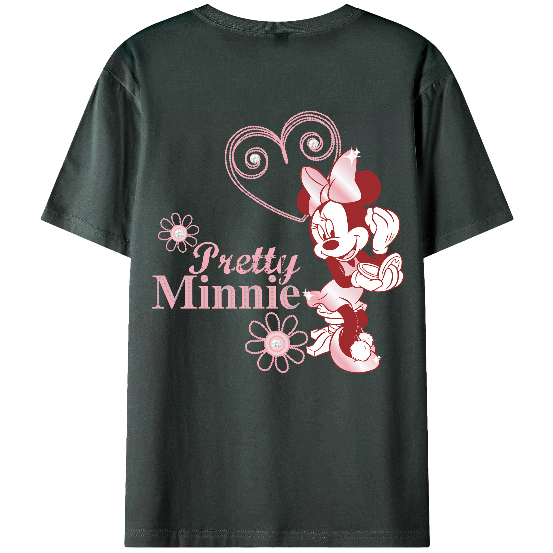 （画像用） ミッキーマウス Mickey Mouse 綿100％ メンズ半袖Tシャツ（バックプリント） 通気性
